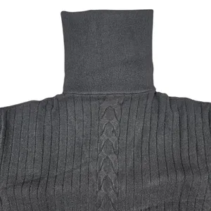 Area Stars Black Shimmer‎ Ribbed Cable Knit Quarter Zip Sailor Collar Sweater S thumbnail 4