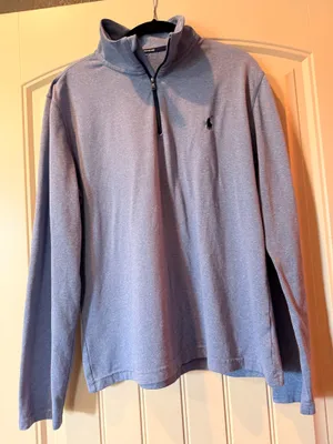 Polo Ralph Lauren Performance Men’s Quarter Zip Pullover Blue Heather Size M thumbnail 1