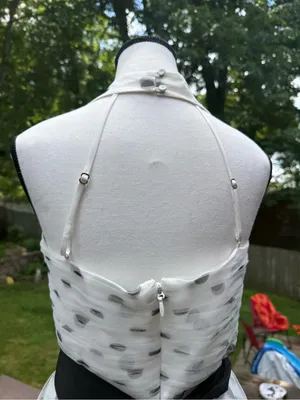BCBG MAXAZRIA DRESS Maxi Formal LONG GOWN WHITE BLACK POLKA DOT 4 S Ruffle thumbnail 7