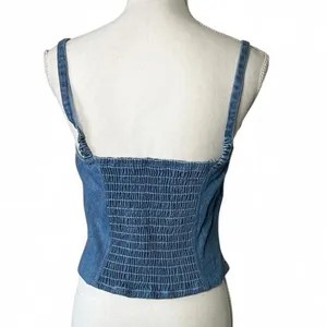 Vintage Moda International Denim Bustier Blue Size M thumbnail 3
