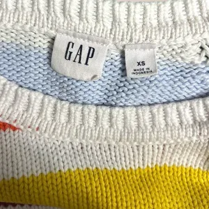 GAP Womens‎ XS Multicolor Stripe Cotton Knit Crewneck Sweater Pullover Preppy thumbnail 7