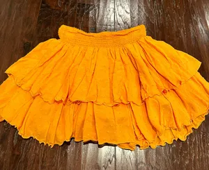 Forever 21 Orange Ruffle High Rise Skirt. thumbnail 2