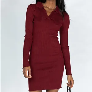 Princess Polly Penelope Long Sleeve Mini Dress in Burgundy Size M/L New with tag thumbnail 2
