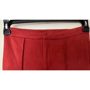 Burnt Orange Flare Faux Suede Funky High Waisted Pants Women's Sz Small thumbnail 3