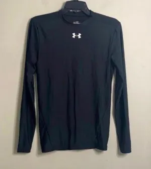Under Armour Black Long Sleeve All Seasons Workout Compression Top Slim gym thumbnail 1