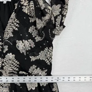 Polagram Black Floral‎ Tiered Maxi Dress Long Sleeve V-Neck Boho PSD3991-A Small thumbnail 6