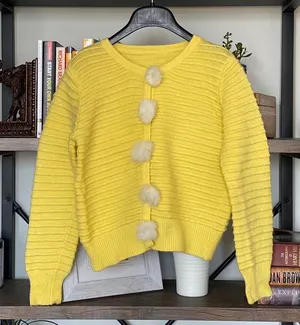 Warm Cardigan In Yellow Size XS thumbnail 1