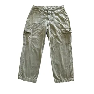 Boden Cargo Trousers Pants Size 10‎ Olive Green Patch Pockets High Waist thumbnail 3
