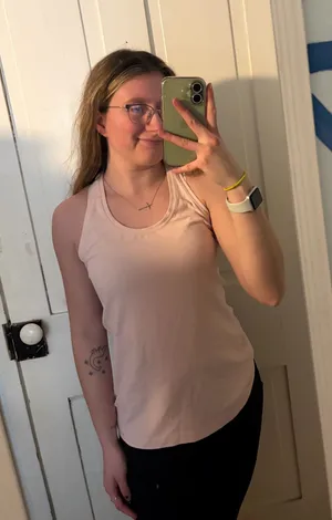 Lululemon light pink racer back tank top  thumbnail 1