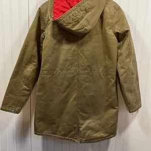 Top shop tan hooded full zip cargo coat thumbnail 6