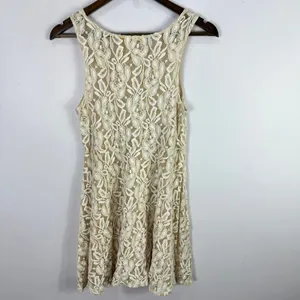 Free People Lace Dress Small Ivory Sheer Boho Cottagecore Fairy Romantic Vintage thumbnail 6