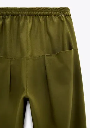 ZARA NWT Baggy Low Waisted Pants W Pockets Green thumbnail 7