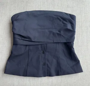 ZARA Navy Strapless Top thumbnail 1