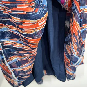 Old Navy Boho‎ Tiered Midi Dress Geometric Print Puff Sleeve Smocked Waist Lined thumbnail 6
