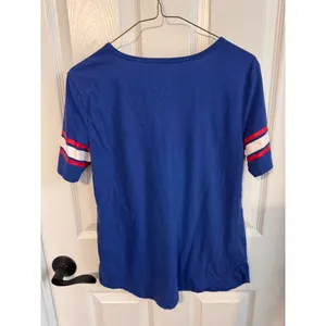 NBA Philadelphia 76ers Women's Blue Graphic‎ T-Shirt Small Stripe Sleeve Tee thumbnail 5