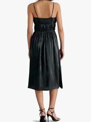 Steve Madden Women's Saphire Dress Size Small, Black Satin Material, NWT thumbnail 3