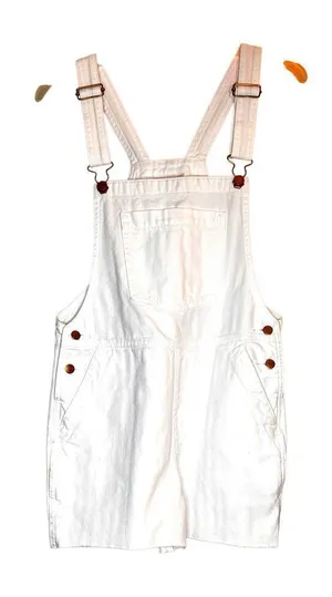 Universal Thread White Denim Overall Shorts Size 4 EC thumbnail 1