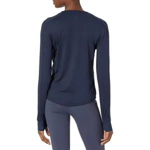 NWT Spalding Plus Size Active Fitted Long Sleeve Sport Shirt Navy Blazer Blue 1X thumbnail 2