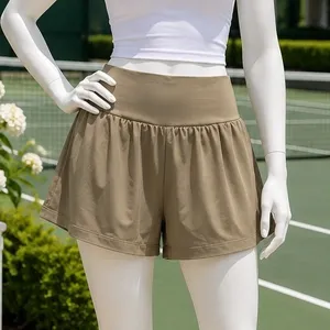 Halara Womens Athletic Shorts Olive Green Crossover Waistband Large thumbnail 1