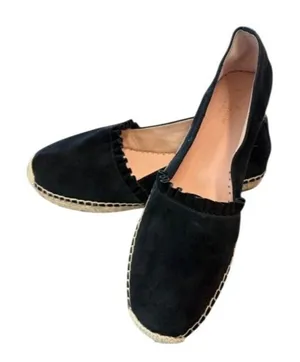 Kate Spade Black Suede Leather‎ Espadrille Flats Womens Size 10M thumbnail 1