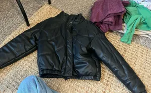 TJ Maxx black leather jacket  thumbnail 1