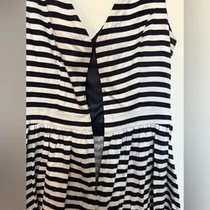 Zara V-Neck Fit and Flare Striped Skater Dress‎ XS thumbnail 6