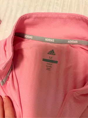 Adidas Golf Women 1/4 Zip UPF50 Shirt Pullover in Light Pink Size M Sporty Golf thumbnail 4