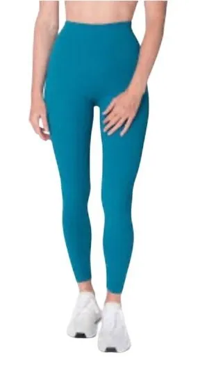 P'tula Size M Danielle Luxe Leggings‎ Turquoise Teal Blue Athletic Gym Workout thumbnail 1