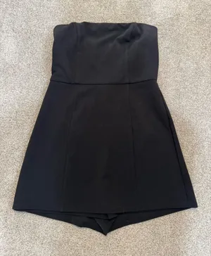 Lulus Black Strapless Tailored Romper thumbnail 2