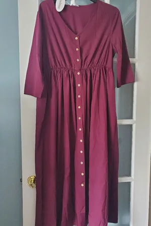 COPY - Maternity Coolmee burgundy button down dress size Large New never worn b… thumbnail 1