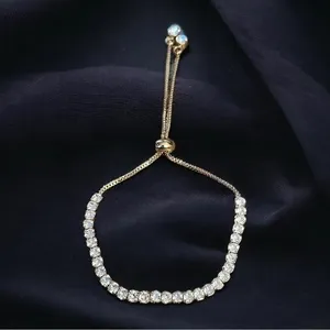 Cubic Zirconia adjustable slide tennis bracelet thumbnail 1