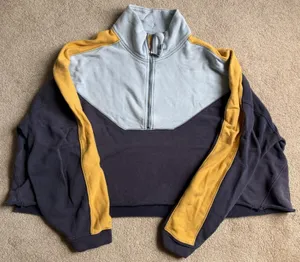 Free People Movement Split Color Block Quarter Zip 1/4 Zip Pullover Medium thumbnail 1