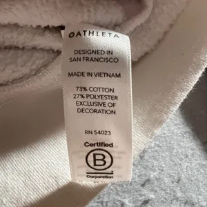 942 | Athleta Do‎ With Less Embossed Graphic Raglan Sweatshirt White Women M thumbnail 7