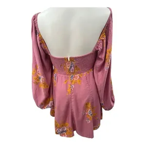 Free People Pink Floral Francesca Balloon Sleeve Mini Dress thumbnail 3