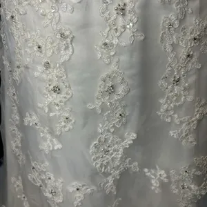 David's Bridal‎ Ivory Strapless Embroidered Organza Wedding Dress Size 8 NWT thumbnail 5