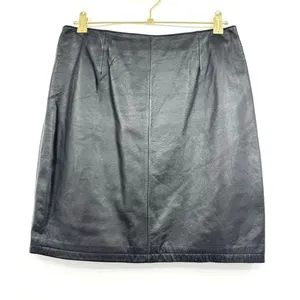 VTG 80’s Wilsons Leather Mini Skirt Womens 12 Black Goth Grunge Moto Punk Biker thumbnail 1
