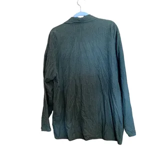 FLAX Womens Size Small Green Printed Cotton Gauze Lagenlook Botton Up Shirt thumbnail 4