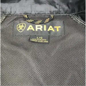 ARIAT Full Zip Packable Rain Jacket Women L Black Travel Timeles Everyday Sporty thumbnail 12