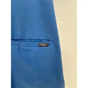 FIGS Technical Collection Womens Scrub Top Size S Blue Short Sleeve V Neck Stain thumbnail 5