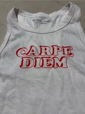 Spiritual gangster Carpe Diem White Crop Tank medium thumbnail 4