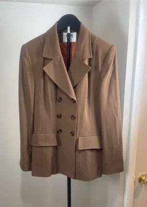 Kasper Double-Breasted Blazer Jacket - Camel Brown thumbnail 1