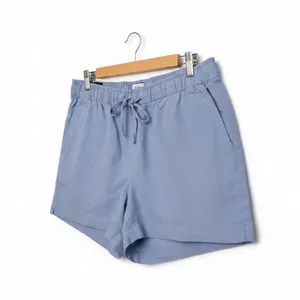 Gap Womens Pull On Shorts Size L Blue Linen Blend 4" Inseam Beach Summer Coastal thumbnail 3