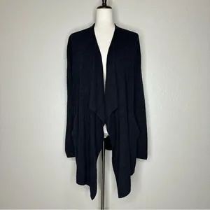 Barefoot Dreams Cozychic Lite Black Open Front Cardigan, Size S/M thumbnail 3