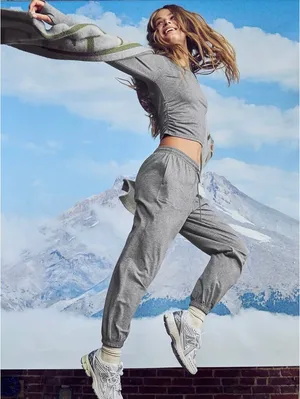 AE OFFLINE By Aerie Weekend Away Long Sleeve T-Shirt American Eagle Shell Gray S thumbnail 7