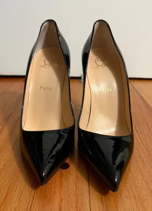 Christian Louboutin Black Patent Pointed Toe Stiletto Pumps thumbnail 1
