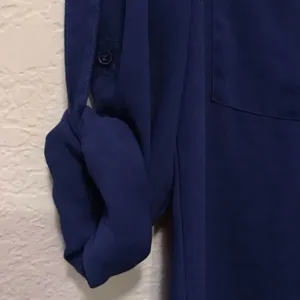 NWOT. Express roll up dark blue button down blouse thumbnail 4