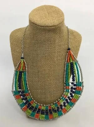Cleopatra Style‎ Beaded Multi Strand Necklace thumbnail 1