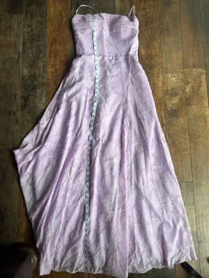 Strapless Lavender Evening Gown with Textured Detail size 6 thumbnail 7