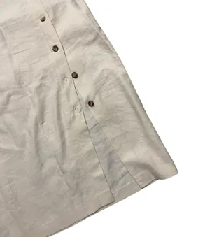 Vintage 90s White Button Down Linen Skirt 🔥 thumbnail 3