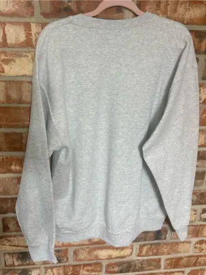 Gildan Light Gray Sweatshirt with Flaming Pool Ball Cherry Graphic thumbnail 4